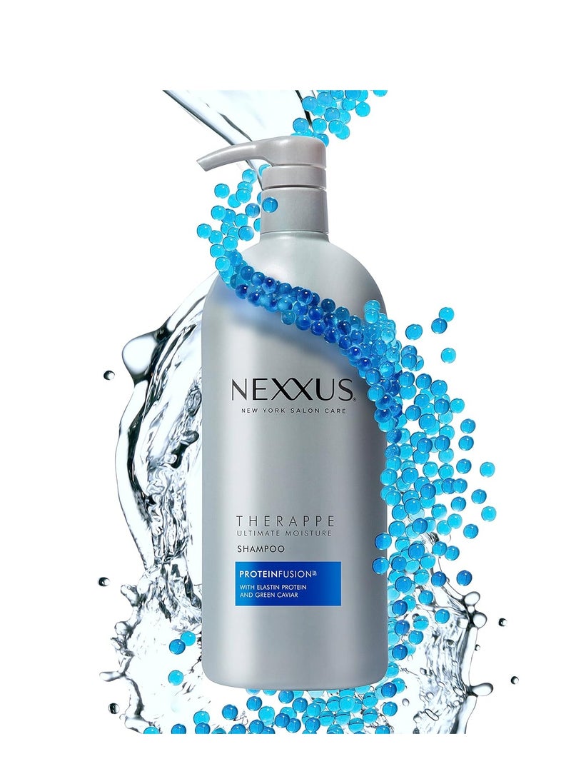 Nexxus Shampoo and Conditioner Therappe Humectress (Set of 2)for Dry Hair Silicone-Free, Moisturizing Caviar Complex and Elastin Protein 33.8 oz