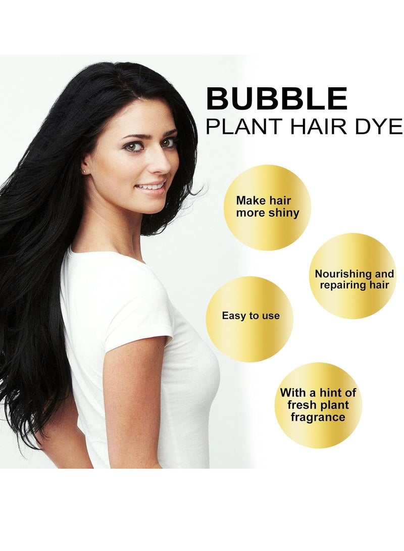 Bubble Hair Dye Shampoo, Plant Extract For Grey Hair Color Bubble Dye, Natural Plant Dyeing Foam Shampoo for Women Men Coffee