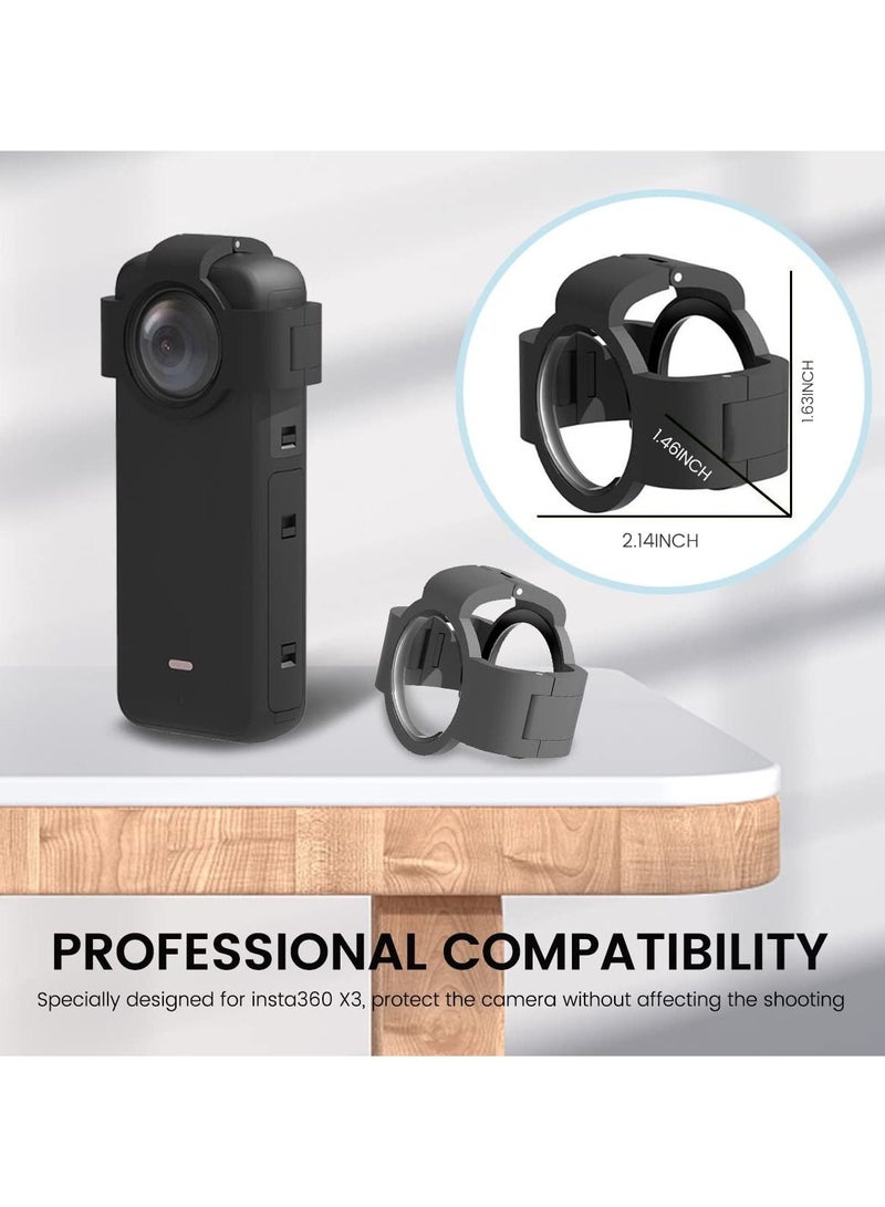 Lens Guards for Insta360 X3, Transparent Protective Case for Insta 360 ONE X3 Panoramic Action Camera Accessory