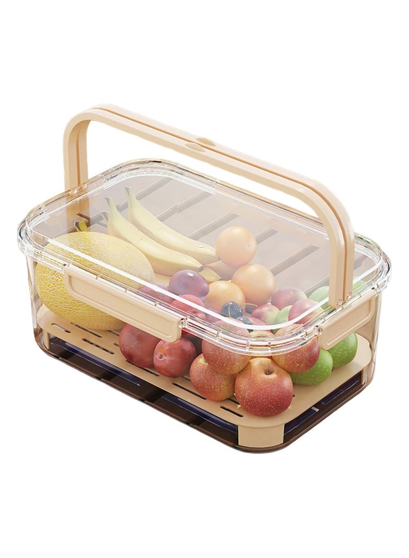 Freshness Preserving Fruit Box, Airtight Fruit Storage Containers for Fridge with Lids & Handle, Refrigerator Organizer Bins, Camping Food Storage