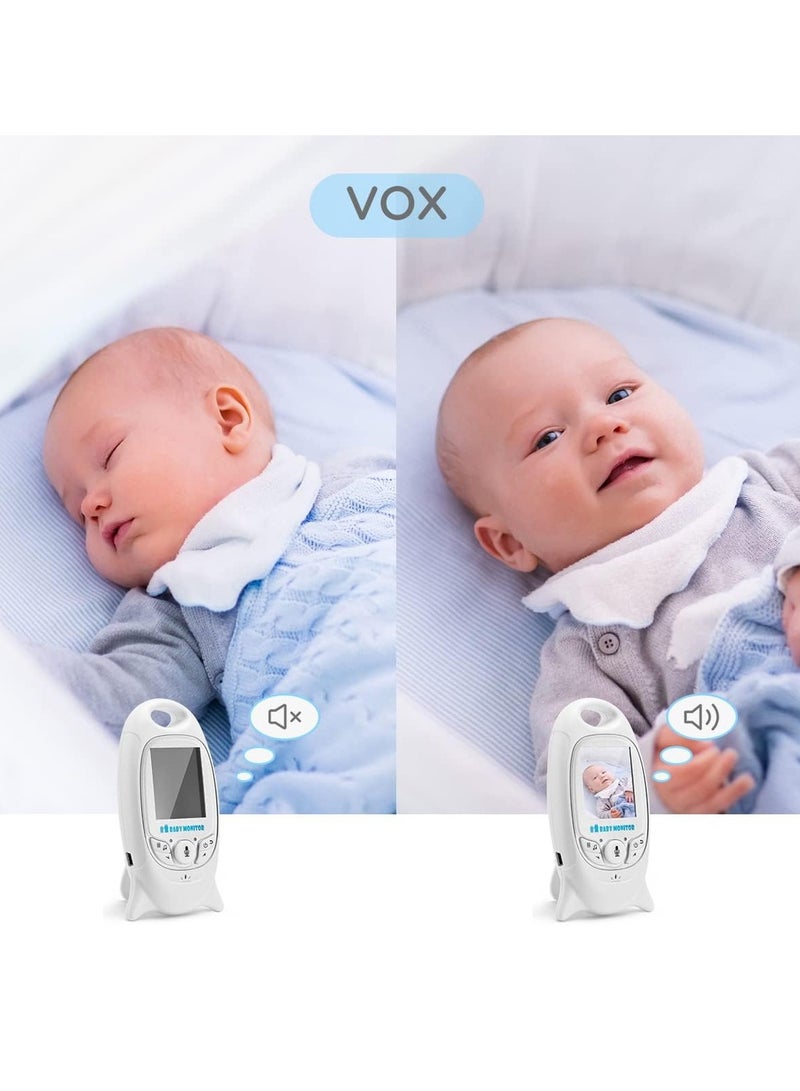 Portable Video Baby Monitor with Night Vision, Wireless Camera and Audio, No WiFi Required, 2-Way Talk, Lullabies, Temperature Detection - Ideal New Mom Gift