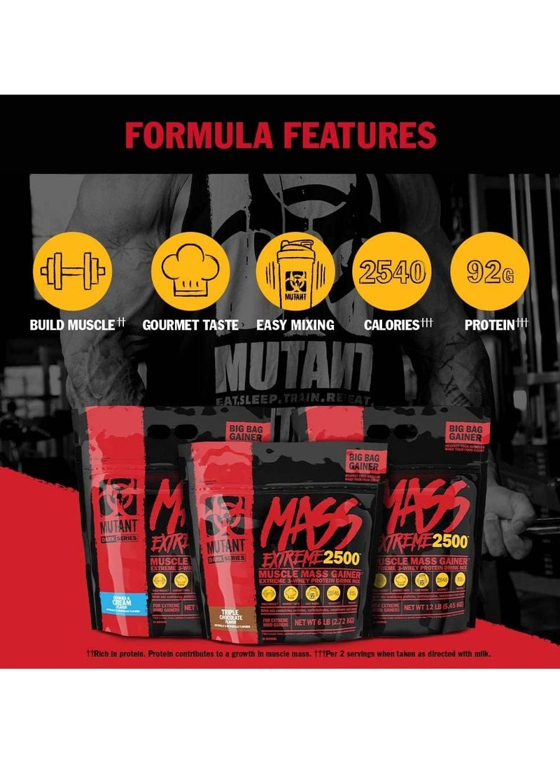 Mutant Mass Extreme 2500 6 Lbs Triple Chocolate Flavor 10 Serving