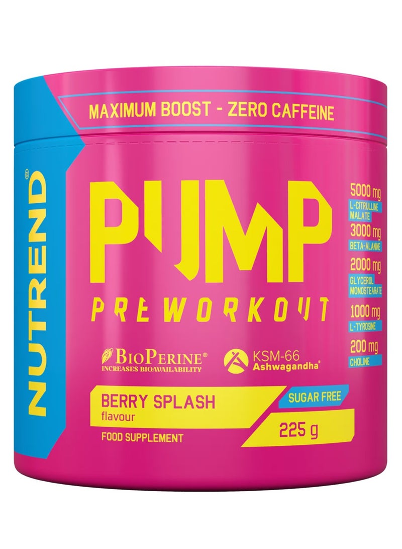 Nutrend Pump Pre-Workout 225g, Berry Splash Flavor