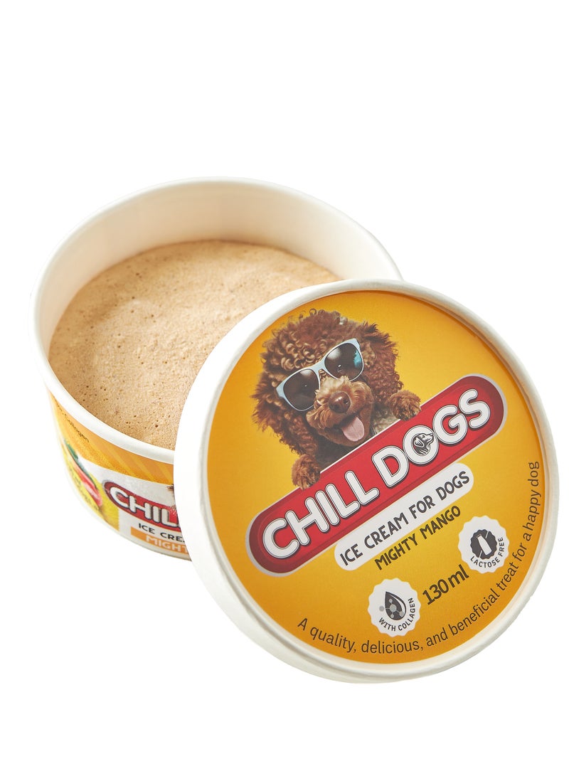 Chill Dogs. Ice Cream for Dogs Mighty Mango Box 4 Cups x 130ml