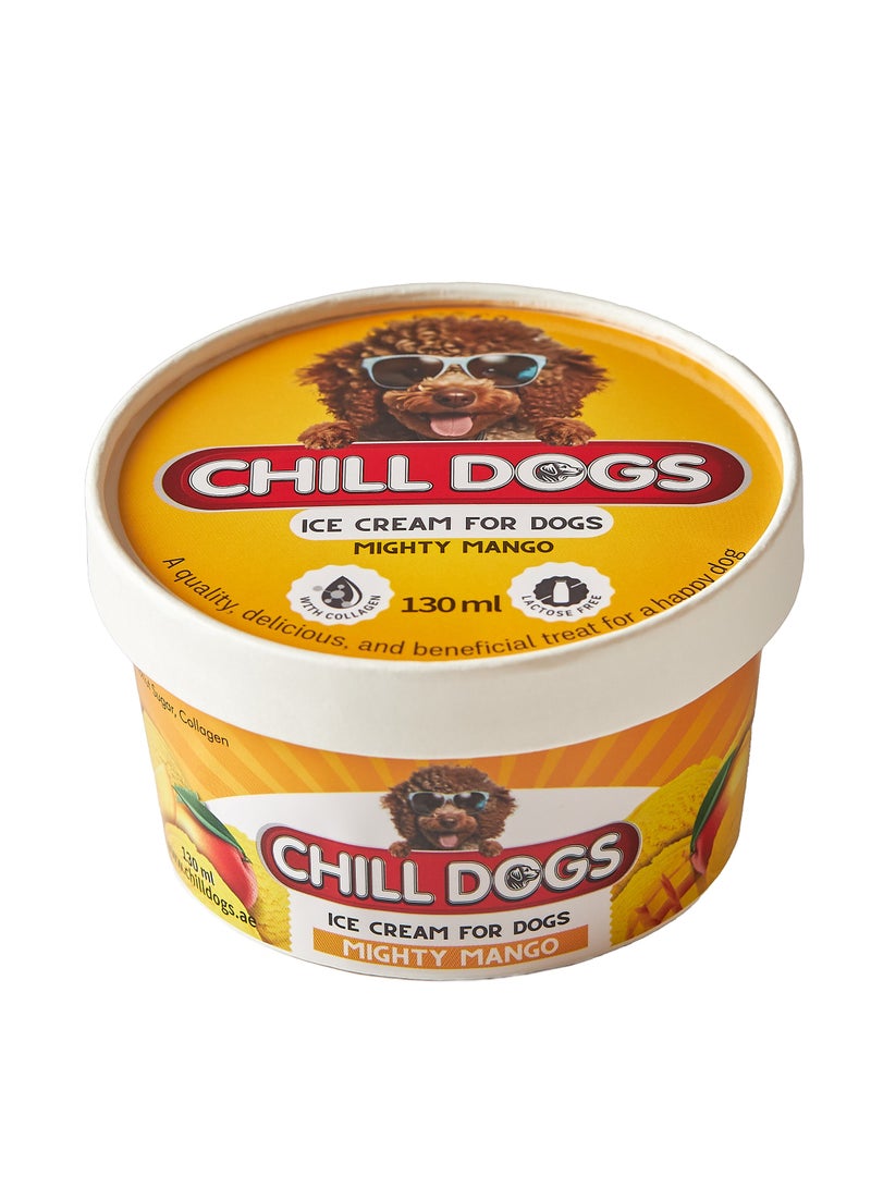 Chill Dogs. Ice Cream for Dogs Mighty Mango Box 4 Cups x 130ml