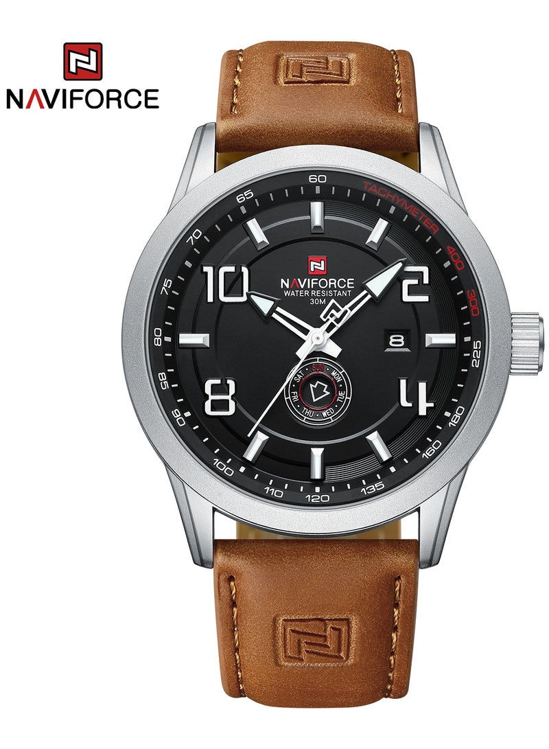 New NAVIFORCE 9229 Men’s Sport Watch Date Week Top Brand Luxury Military Army Leather Business Quartz Original Clock, Best Gift 2024