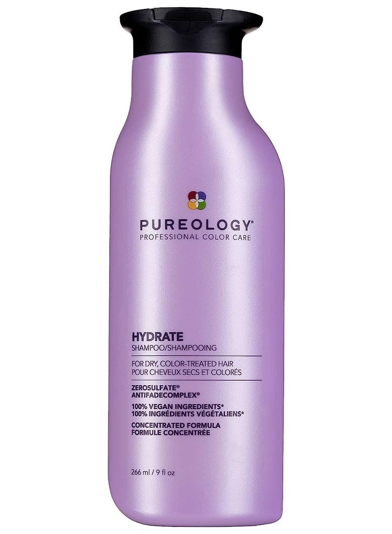 Pureology Hydrate Moisturizing Shampoo | Softens and Deeply Hydrates Dry Hair | For Medium to Thick Color Treated Hair | Sulfate-Free | Vegan