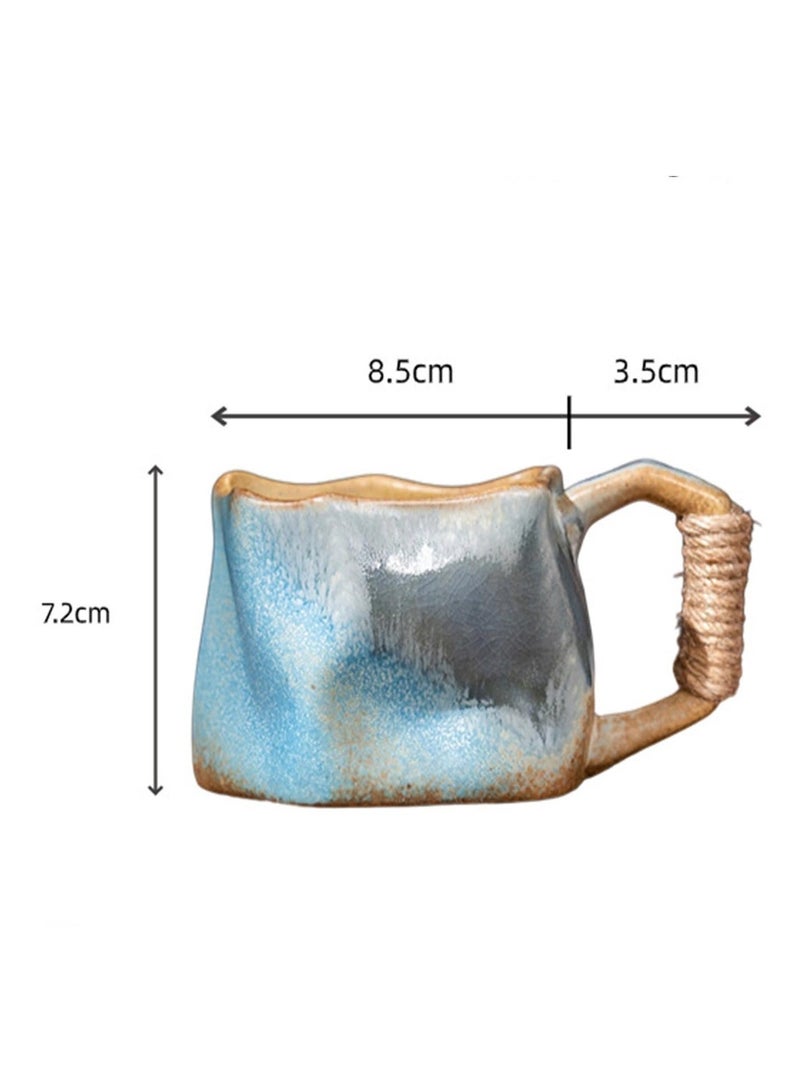 Coffee Mugs, Newest Aesthetic Cloud Irregular Coffee Mugs 9 Oz/ 250 Ml, Ceramic Cloud Mug for Dishwasher, Blue