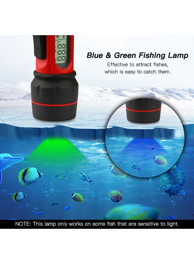Sonar Ice Fishing Fishfinder with LED Underwater Light Wireless Handheld Fishfinder with 0.8-90m Detection Depth