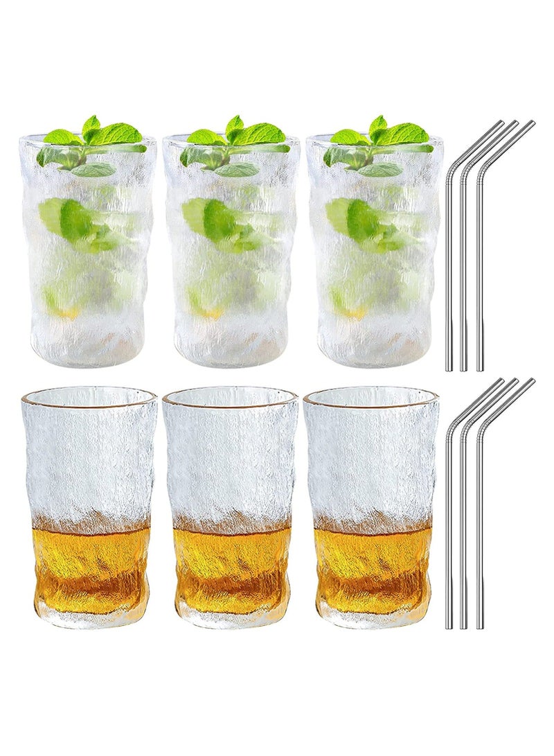 Drinking Glasses Set of 6 Highball Glass Cups 12oz Premium Quality Glassware Set for Water, Juice Dishwasher Safe Water Glasses Cup Drinking Glasses Tumblers For Water Juice