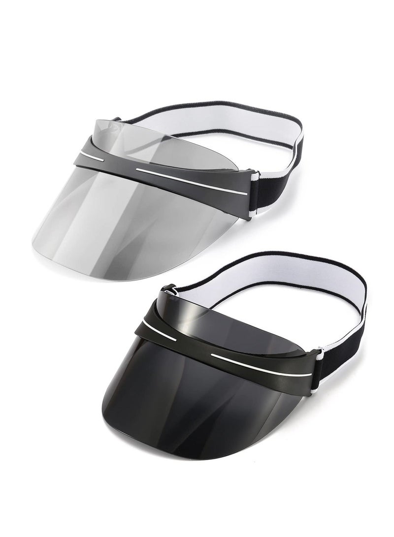 2pcs Sun Visor Hat UV Resistant Face Shield with Oversized Sunglasses Stay Cool and Protected for Women and Men
