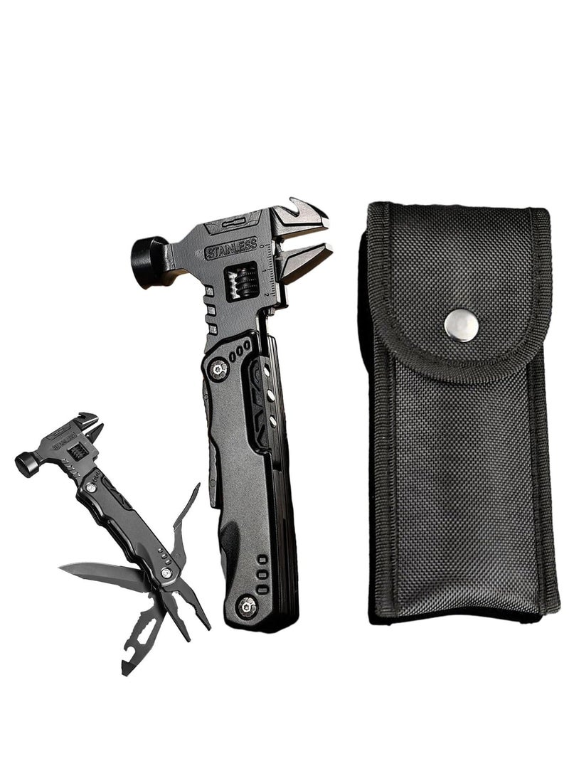 Hammer Multitool 16 In 1 Multi Tool Pliers Outdoor Survival Hammer Multitool Camping Gear Cool Gadgets Multi Screwdriver Tool for Men Gifts Outdoor Hiking Home DIY Use