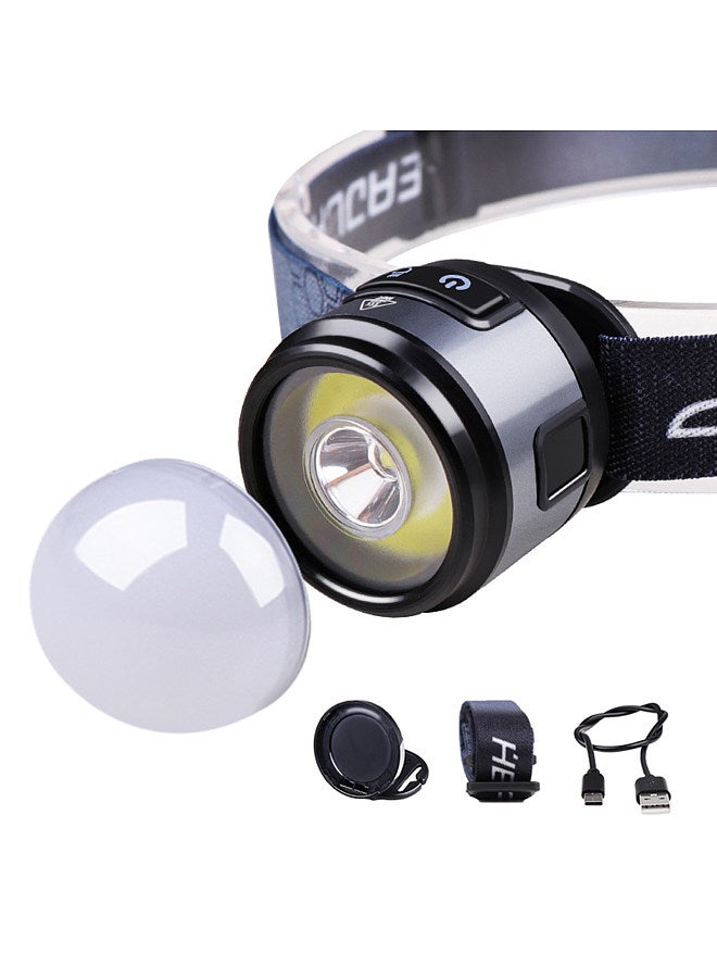 Super Bright LED Head Lamp Outdoor Rechargeable Flashlight Headlamp Work Light with Hat Clip and Magnet for Camping Hiking Cycling Running Fishing