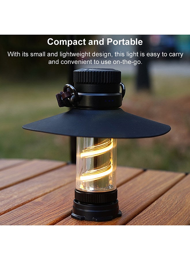 Outdoor Portable Cordless Camping Light Tent Lantern Multifunctional USB Rechargeable Hung Lamp Stepless Dimming LED HandLight Fishing Flashlight