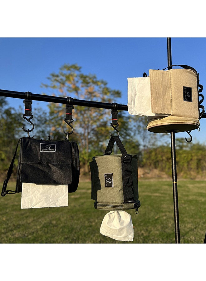 Outdoor Roll Paper Bag Hanging Toilet Paper Holder Multi-functional Tissue Holder for Camping Hiking