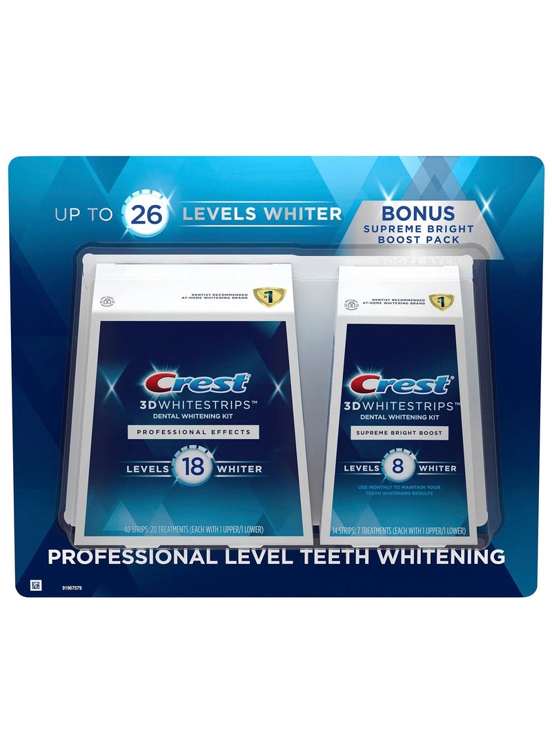 Crest 3D Whitestrips Professional Effects at-home 20 / 7 Treatments Level 18 / 8 Teeth Whitening Kit 40 / 14 Strips