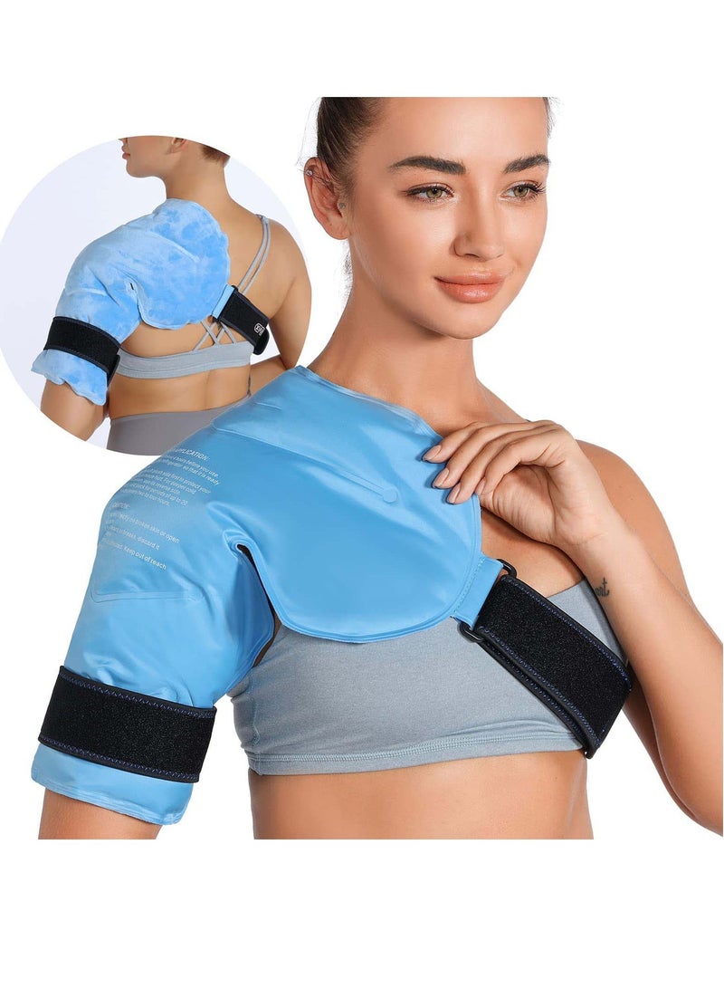 Ice Pack for Shoulders, Reusable Gel Cold Compress Shoulder Wraps for Rotator Cuff Injuries, Swelling, Upper Back Pain Relief, Compression Brace for Injuries