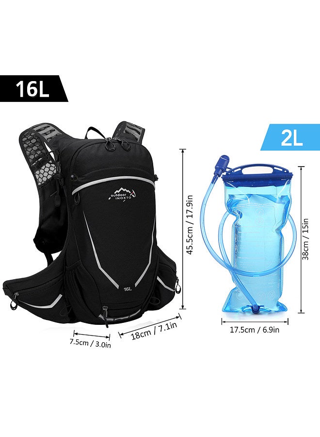 Cycling Backpack with Drinking Bladders Outdoor Running Bag Bicycle Bag Sports Vest Ultralight Riding Bags Breathable Jogging Travel Daypack Bag for Riding Running Hiking Camping