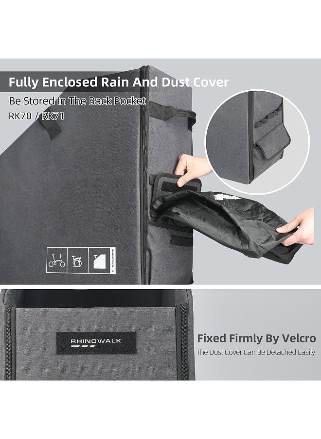 Folding Bike Storage Box with DustCover Bicycle Storage Bag Outdoor Foldable Easy Carry Storage Bag for Folding Bike