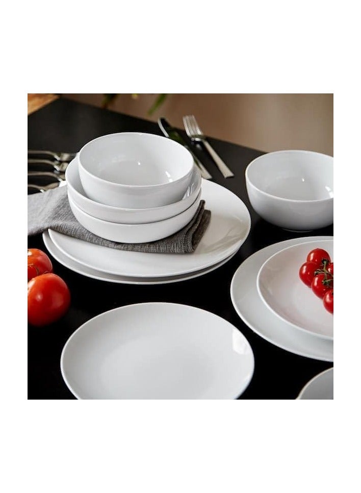 Home Essential 16-Piece white Porcelain Dinnerware Set (Service for 4)