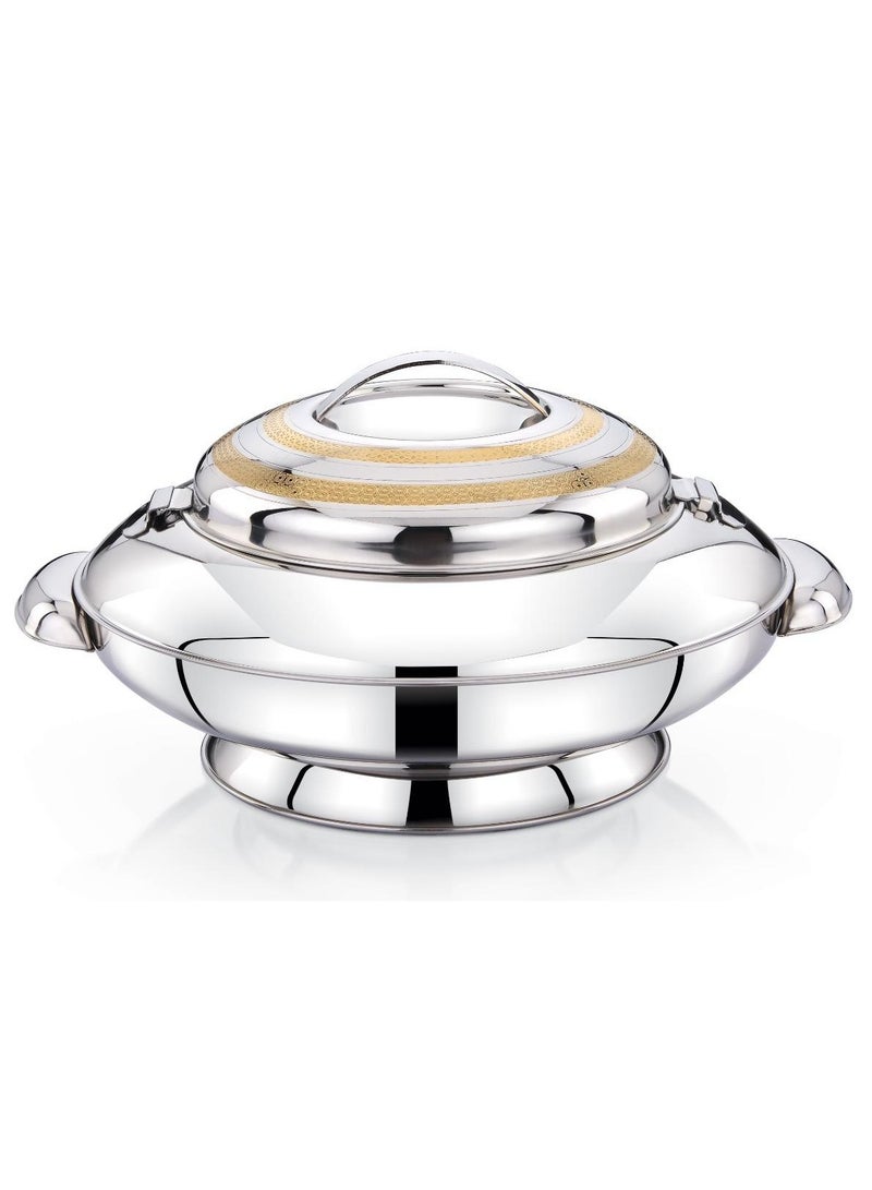 Yaris Hotpot 10000ml Capacity - Unique Locking Lid - High Quality Stainless Steel - Gold Etching & Silver