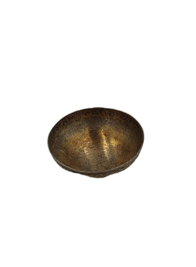 ARABIC TRADITIONAL BRASS BOWL CARVING WORK 14 X 6 CM