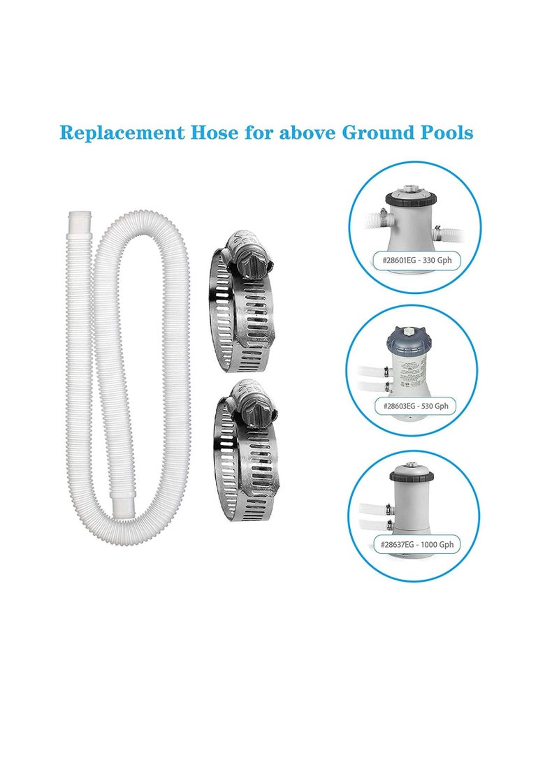 Swimming Pool Replacement Hose Kit, Pool Filter Replacement Hose for Above Ground Pools, Compatible with filter Pump 300 GPH, 330 GPH, 530 GPH, and 1000 GPH