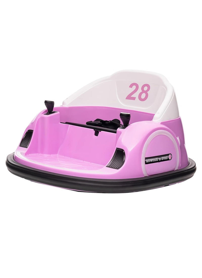 Lovely Baby Robot Power Riding Car LB 2311R for Kids Age 1-3 Yrs - Battery Operated - Indoor & Outdoor Sit and Drive Car - Electric Gear Vehicle - Round Bumper Car with Remote Control & Lights - Pink