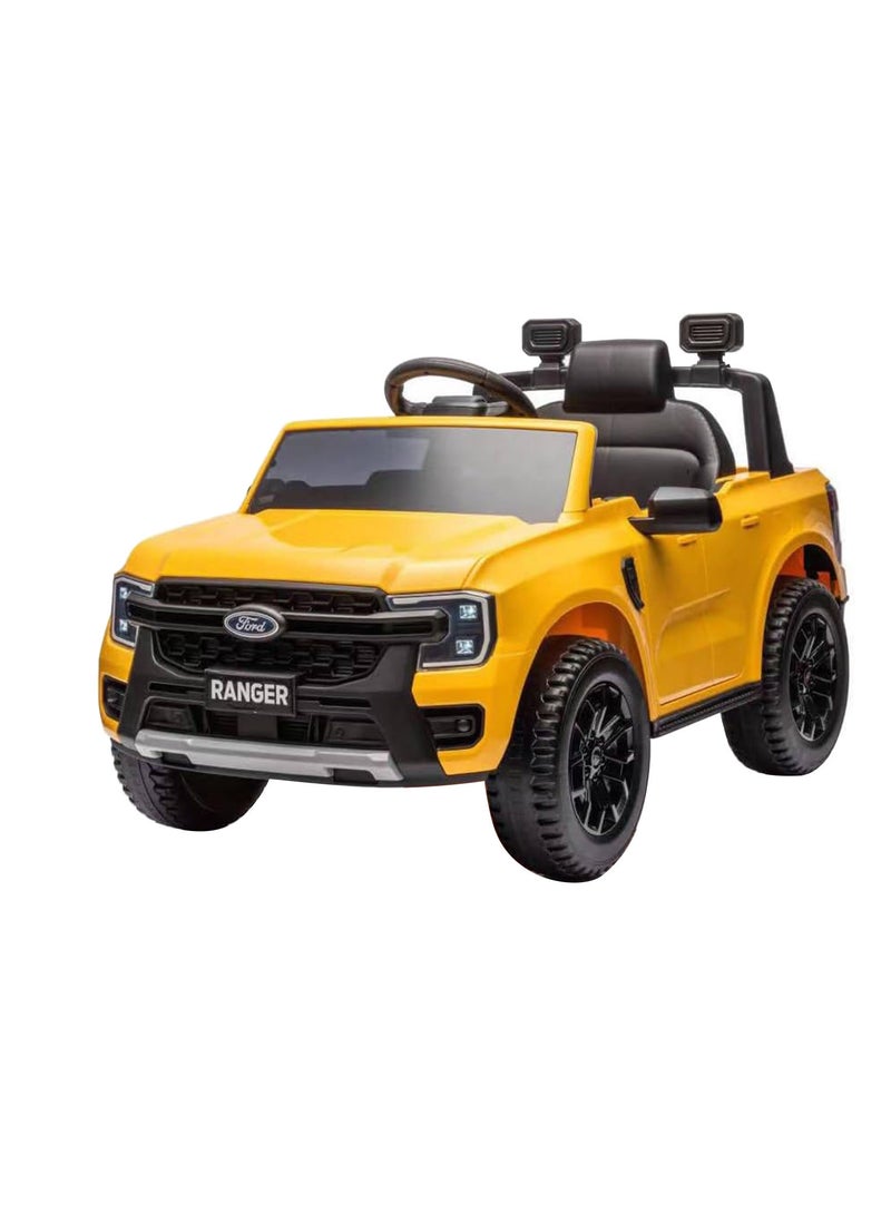 Lovely Baby Power Riding SUV Car LB 707L for Kids - Electric Ride On - Battery Operated Car - Leather Seats - Toddler Car - Music Play MP3-USB - Yellow