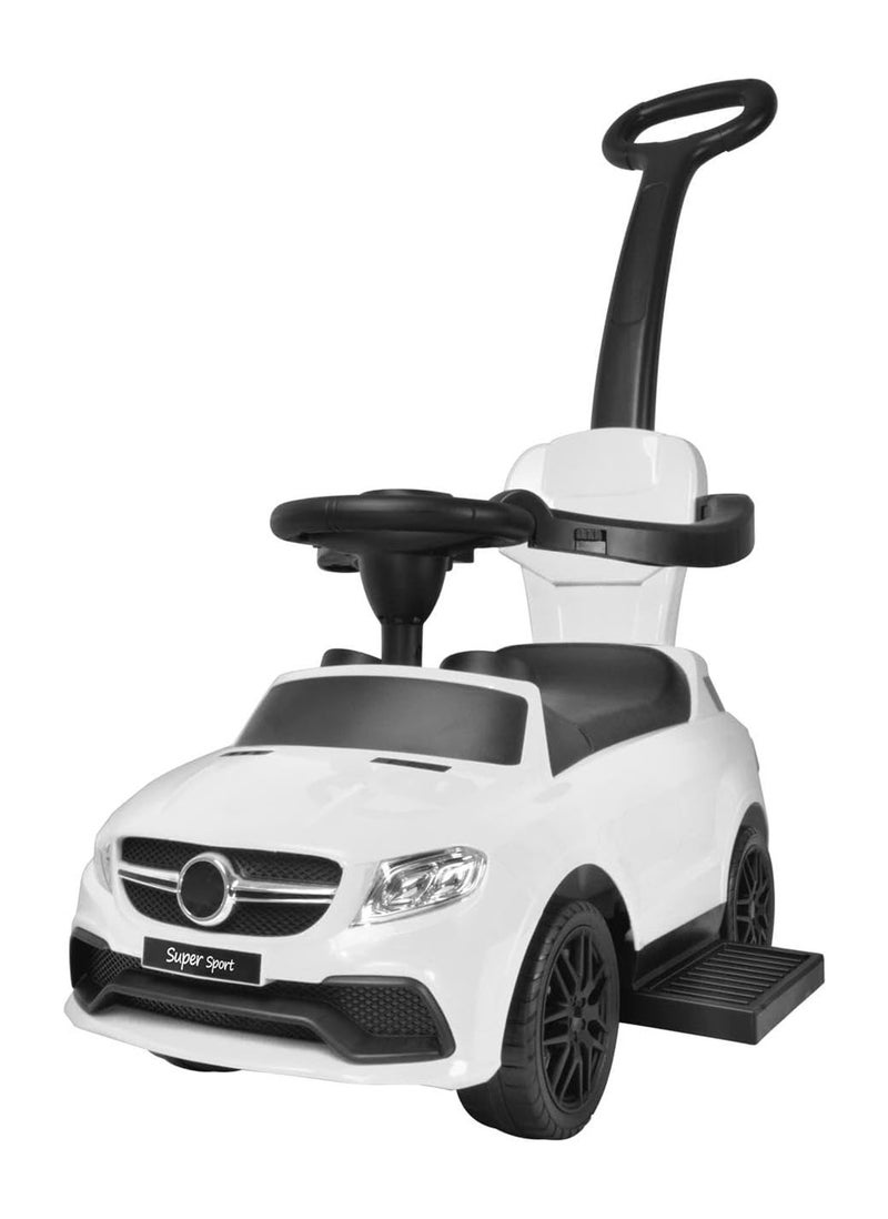 Lovely Baby Push Car for Kids LB 3278H - Toddler Push Ride-On Car with Removable Handle - Music - Storage - Comfortable Foot-Rest - Safe Driving Car - Musical Steering - Age 2-3 Yrs - White