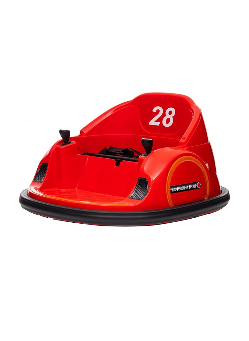 Lovely Baby Robot Power Riding Car LB 2311R for Kids Age 1-3 Yrs - Battery Operated - Indoor & Outdoor Sit and Drive Car - Electric Gear Vehicle - Round Bumper Car with Remote Control & Lights - Red