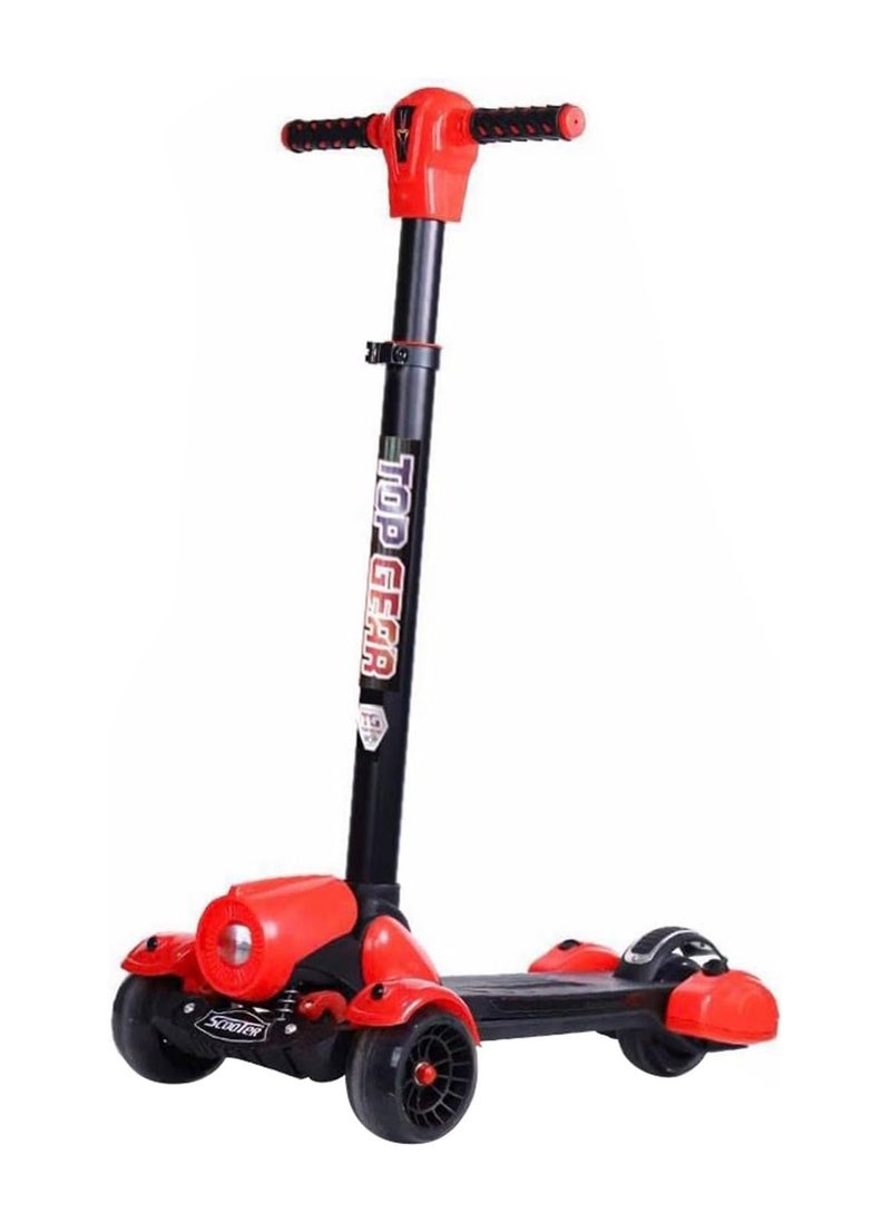 Top Gear Kick Scooter TG 300 for Kids Ages 5+ with Fog Spray - 3 Wheel Scooter and Adjustble Height - Red