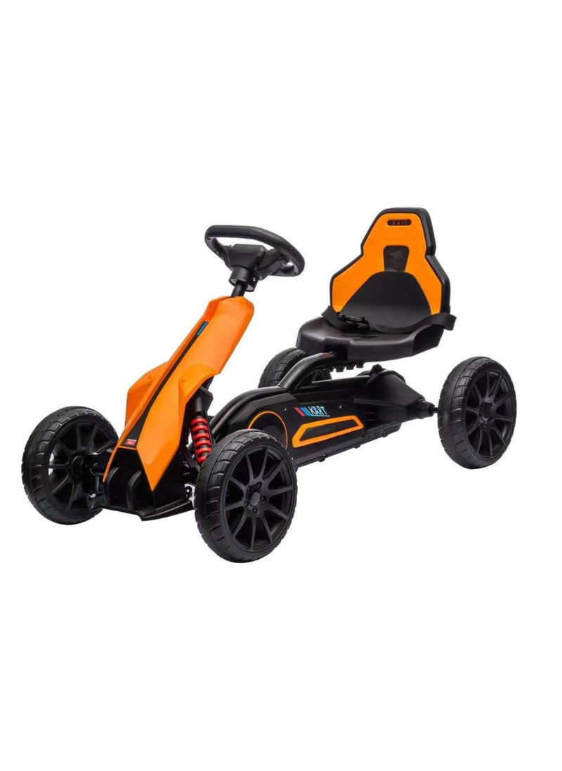Lovely Baby LB 6005 Kids Pedal Go Kart - Ride On Car - Outdoor Toys - Beats Every Tricycle - Adaptable To Body Length - Orange