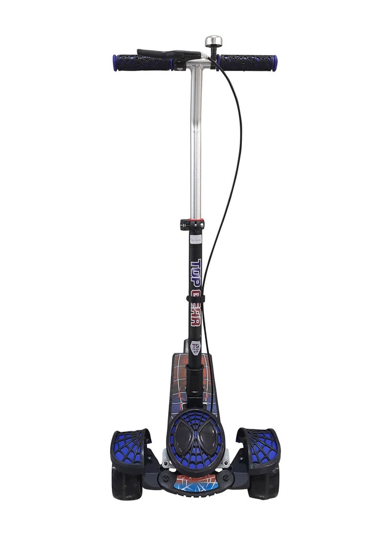 Top Gear Rideon TG 2020 Kids 3 Wheel  Smart Kick Scooter with Foldable & Height Adjustable Handle - LED PU Wheels & Rear Brake - Blue