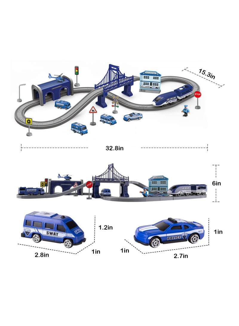 Electric Train Toys Sets for Boys, 66Pcs Battery Operated Train Set with Tracks Magnetic Connection, DIY Rail Car Children's Toys Puzzle Assembling Building Blocks Track Magnetic Train Theme Set