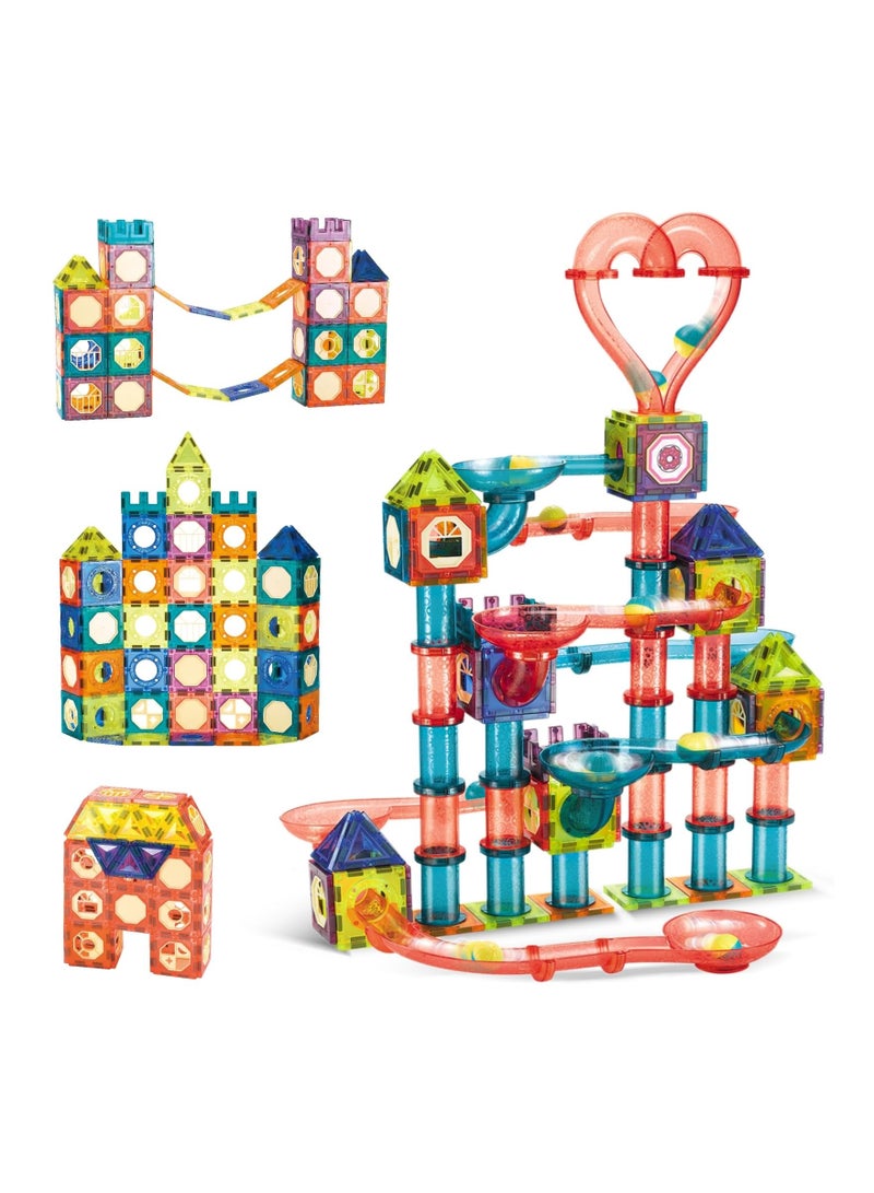 Marble Run Race Track Toys for Kids, Magnetic Building Toy Stacking Block Sets, Educational STEM Building Toys, Marble Maze Learning Montessori Toys Birthday Gifts for Age 3-10 Boys Girls (262 Pcs)