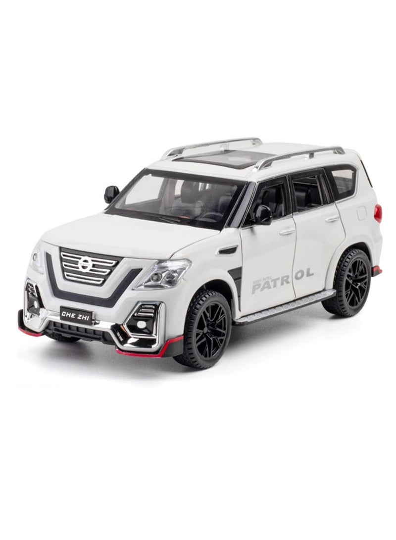1:24 Scale Patrol Die-Cast Car Pull Back,Openable Doors,Light & Music Perfect Gift for Unisex Children White Colour