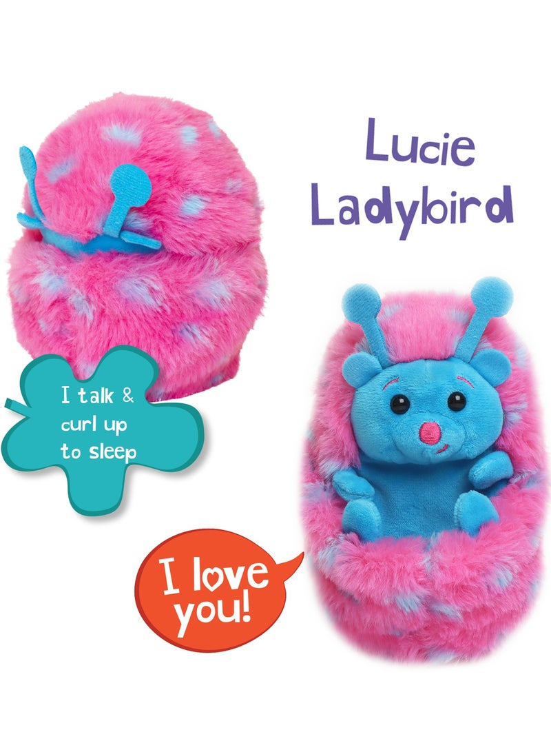 Curlimals Lucie the Ladybird Interactive Soft Toy With Over 50 Sounds and Reactions Responds to Touch Cuddly Fun Woodland Animal Gift For Girls and Boys Age 3+, Pink