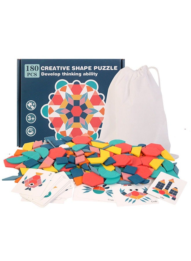 Early education puzzle 180 pieces puzzle shape matching wooden toy