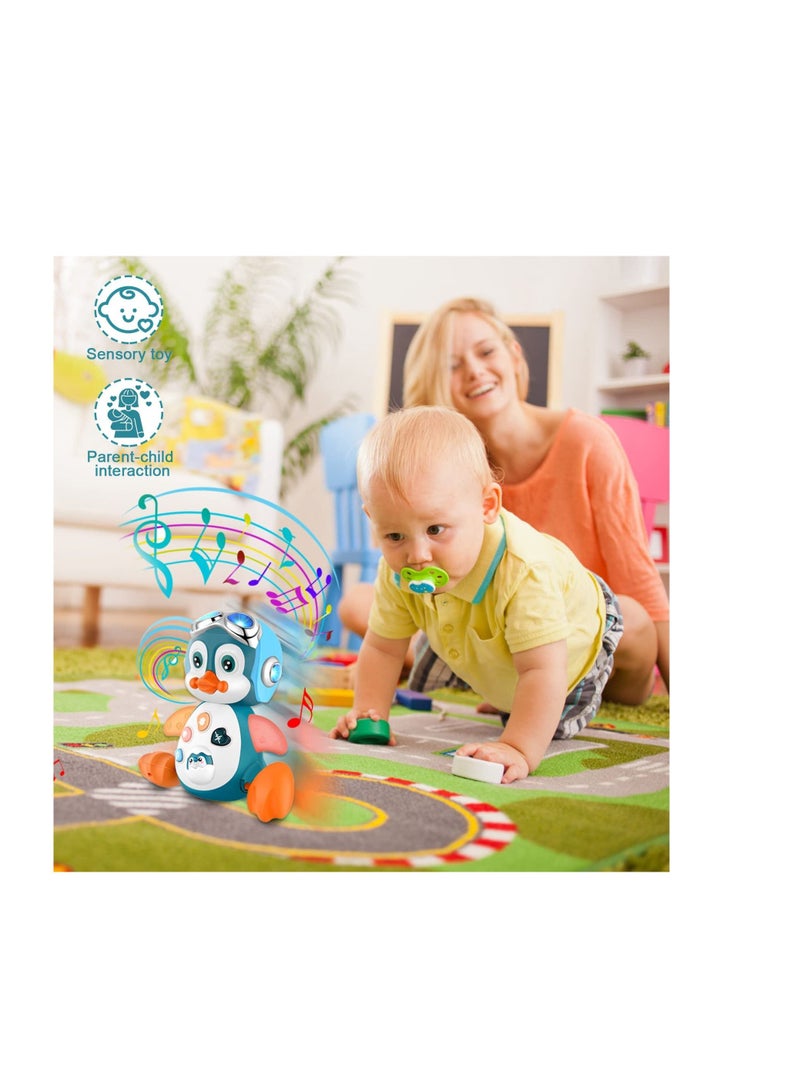 Baby Musical Toys, Baby Crawling Toys with Music and LED Lights, Singing, Dancing, Learning Crawling Toys for Boys or Girls Aged 18 Months