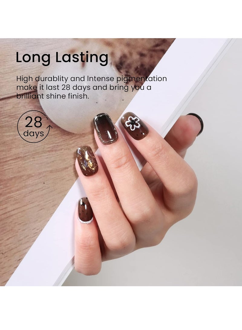 MAYCHAO 15ML Gel Nail Polish 1Pc Jelly Black Gel Polish Soak off Translucent Black Nail Polish Nail Art Manicure Salon DIY at Home, 0.5 OZ