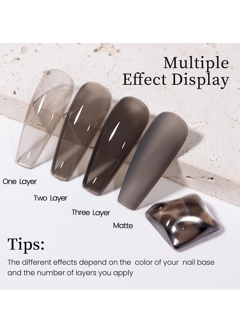 MAYCHAO 15ML Gel Nail Polish 1Pc Jelly Black Gel Polish Soak off Translucent Black Nail Polish Nail Art Manicure Salon DIY at Home, 0.5 OZ
