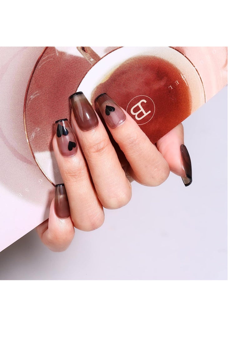 MAYCHAO 15ML Gel Nail Polish 1Pc Jelly Black Gel Polish Soak off Translucent Black Nail Polish Nail Art Manicure Salon DIY at Home, 0.5 OZ