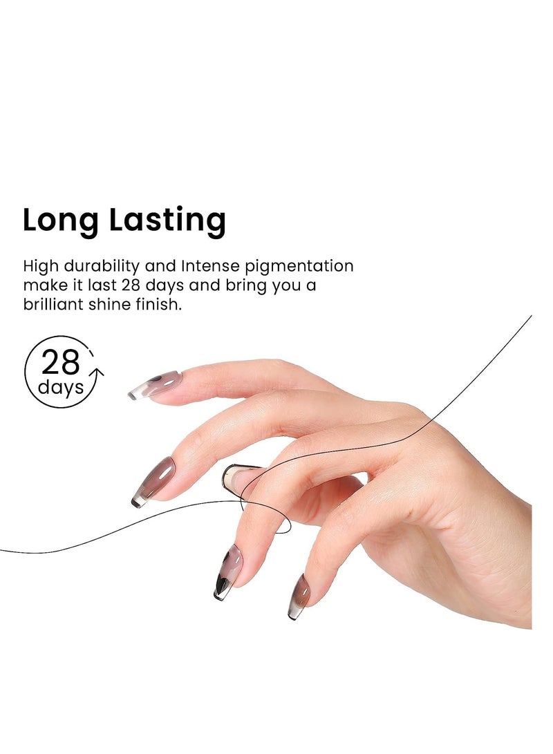MAYCHAO 15ML Gel Nail Polish 1Pc Jelly Black Gel Polish Soak off Translucent Black Nail Polish Nail Art Manicure Salon DIY at Home, 0.5 OZ