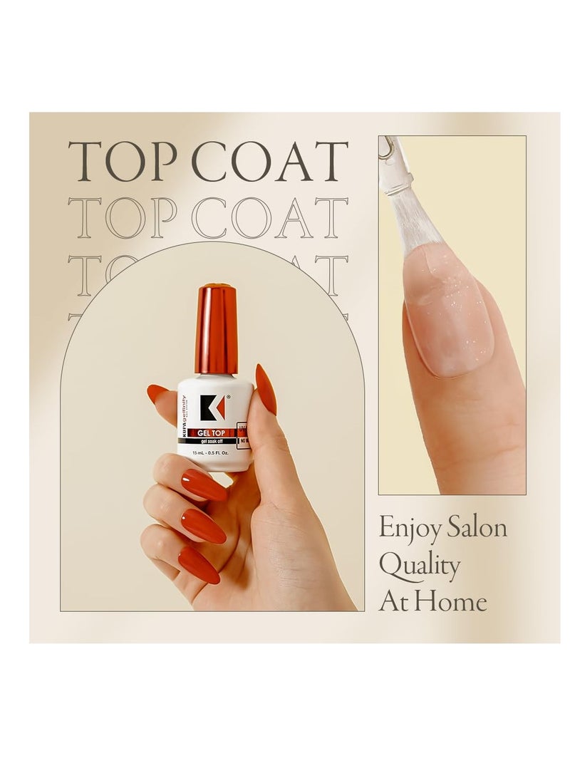 KUPA GelFinity - Soak Off Gel - Top Coat Glossy Finish (No-Wipe) 0.5 Fl Oz