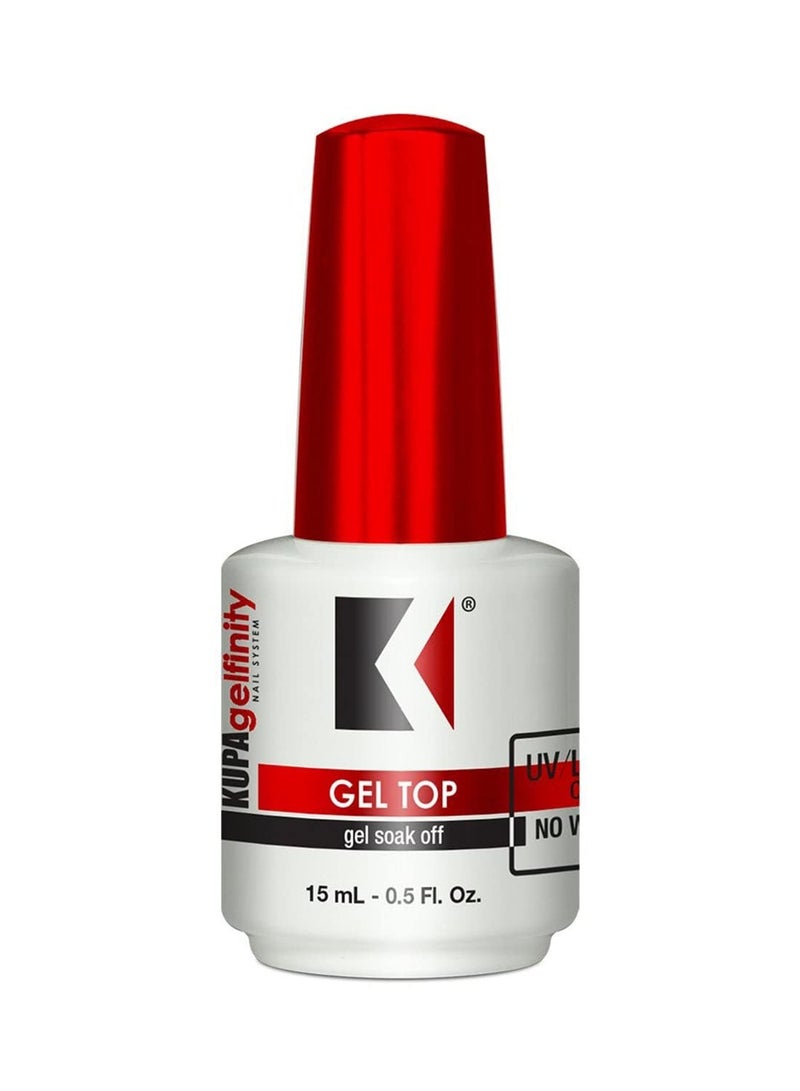 KUPA GelFinity - Soak Off Gel - Top Coat Glossy Finish (No-Wipe) 0.5 Fl Oz