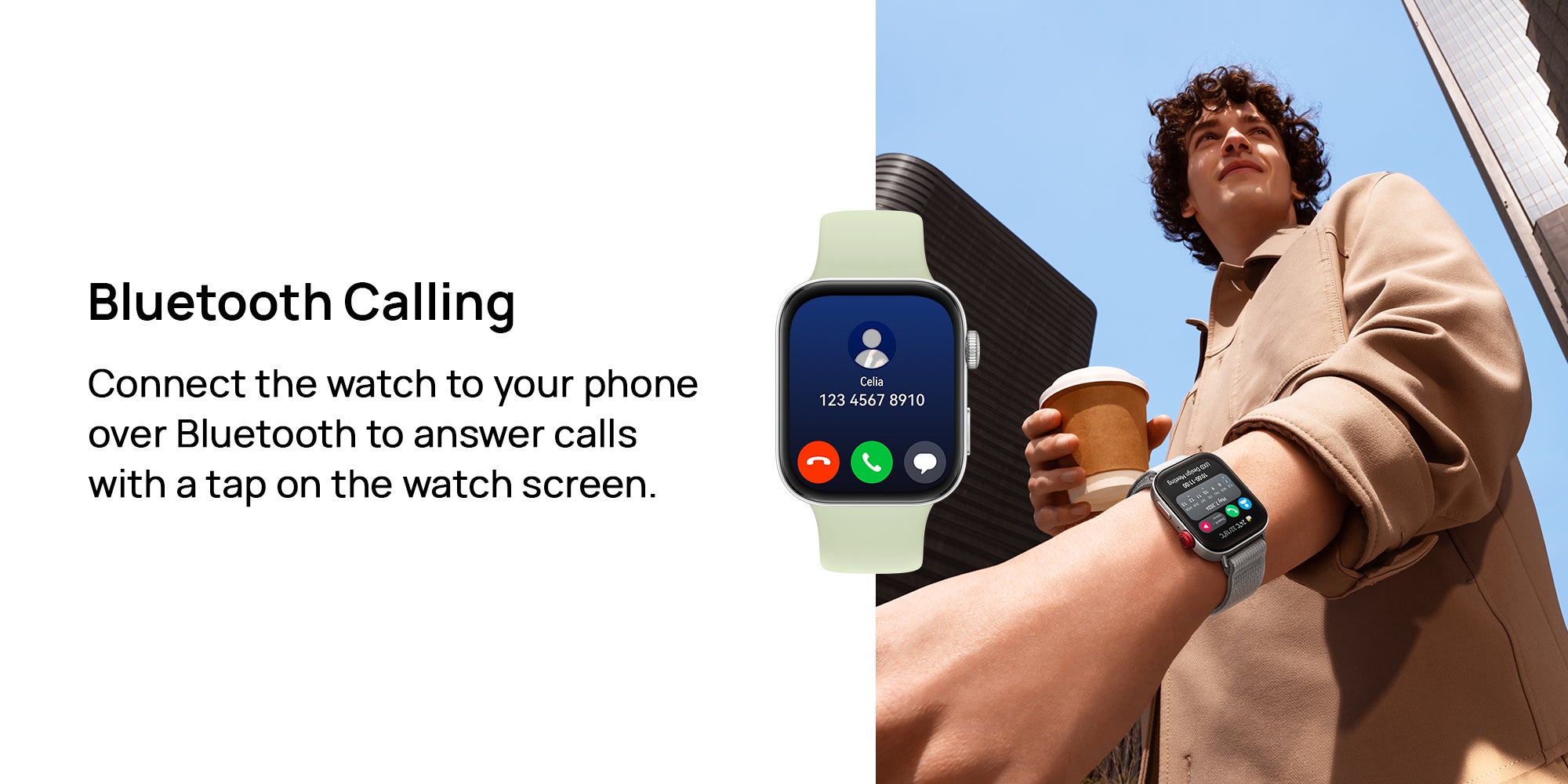 Watch Fit 3 Smartwatch, 1.82 Inch AMOLED Display, Ultra Slim Design, Scientific Workout Coach, Upgraded Health Management, Compatible With iOS And Android + FreeBuds SE 2 Black