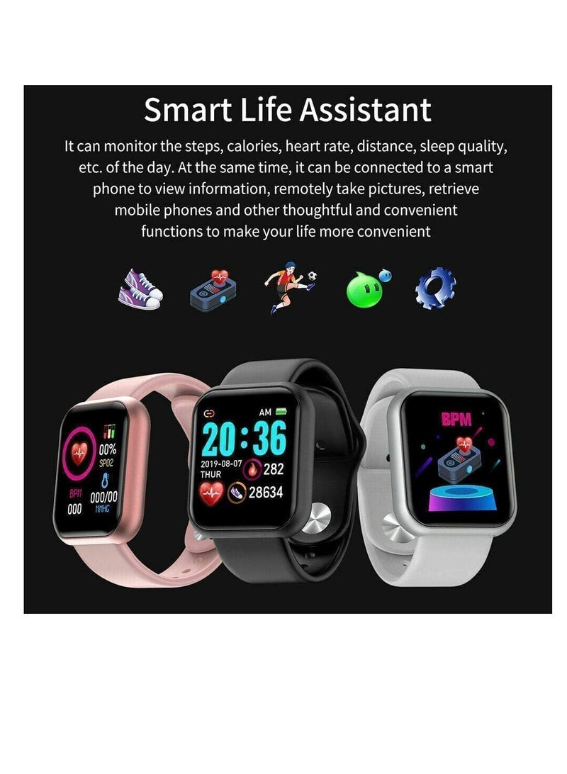 Smart Watch, Sport Waterproof Smartwatch, Fitness Tracker with Heart Rate Blood Pressure, Sleep Monitor, Sleep Monitor,Message Call Reminder Smart Watch, Compatible for iOS/Android