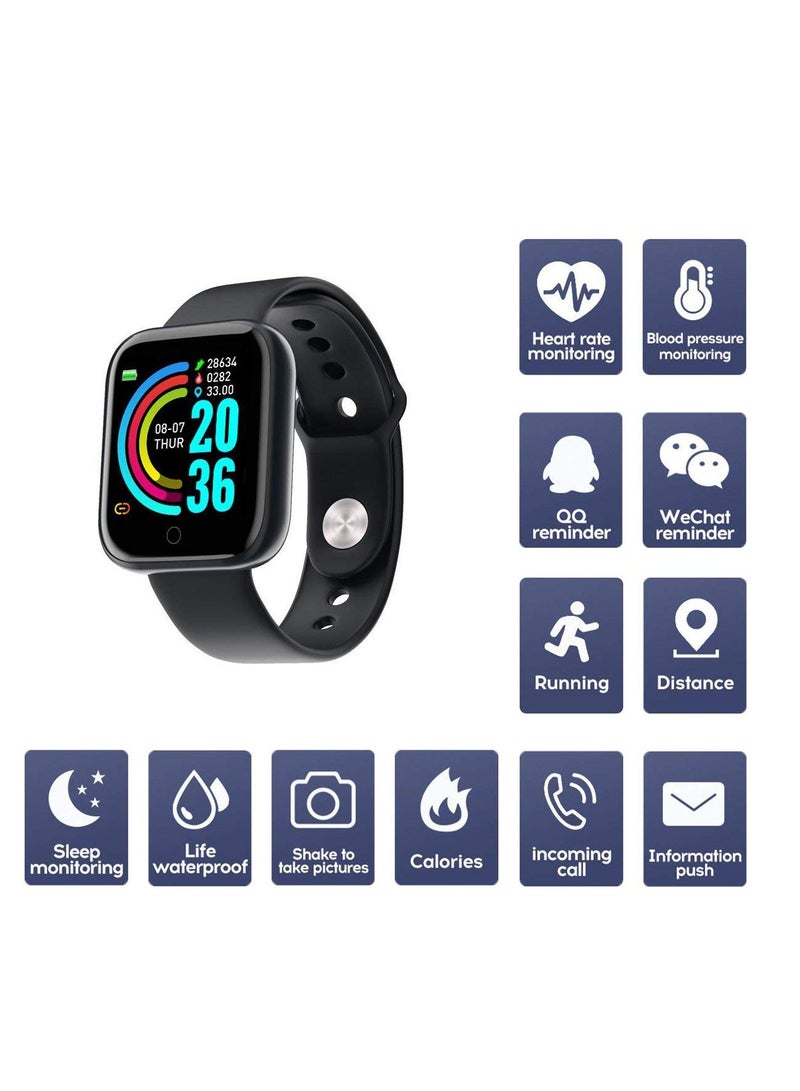 Smart Watch, Sport Waterproof Smartwatch, Fitness Tracker with Heart Rate Blood Pressure, Sleep Monitor, Sleep Monitor,Message Call Reminder Smart Watch, Compatible for iOS/Android