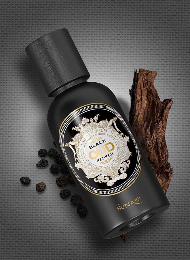 Black Pepper Oud by HUNAIDI Perfumes for Men 100ml | Exotic Oud Perfume for Men | Long Lasting Perfume for Men | Rich and Masculine Fragrance with Bergamot and Cedarwood Notes